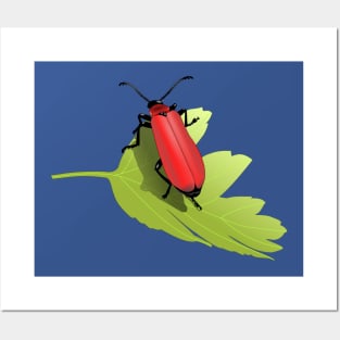 Red Bug On Leaf Posters and Art